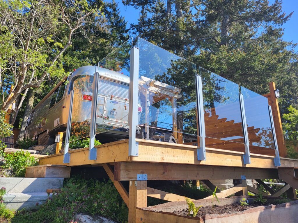 Glass railing in Vancouver Island